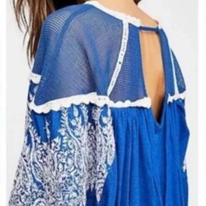 NWT Free People Carly Embroidered Top